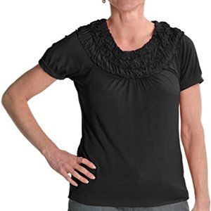 Renuar Stretch Jersey Black Blouse Top NEW
